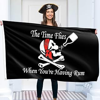 Pirate Flag – Jolly Roger Flag - Double-sided Print – 90G polyester - Double Seam - 2 brass eyelets, large 5ft x 3ft