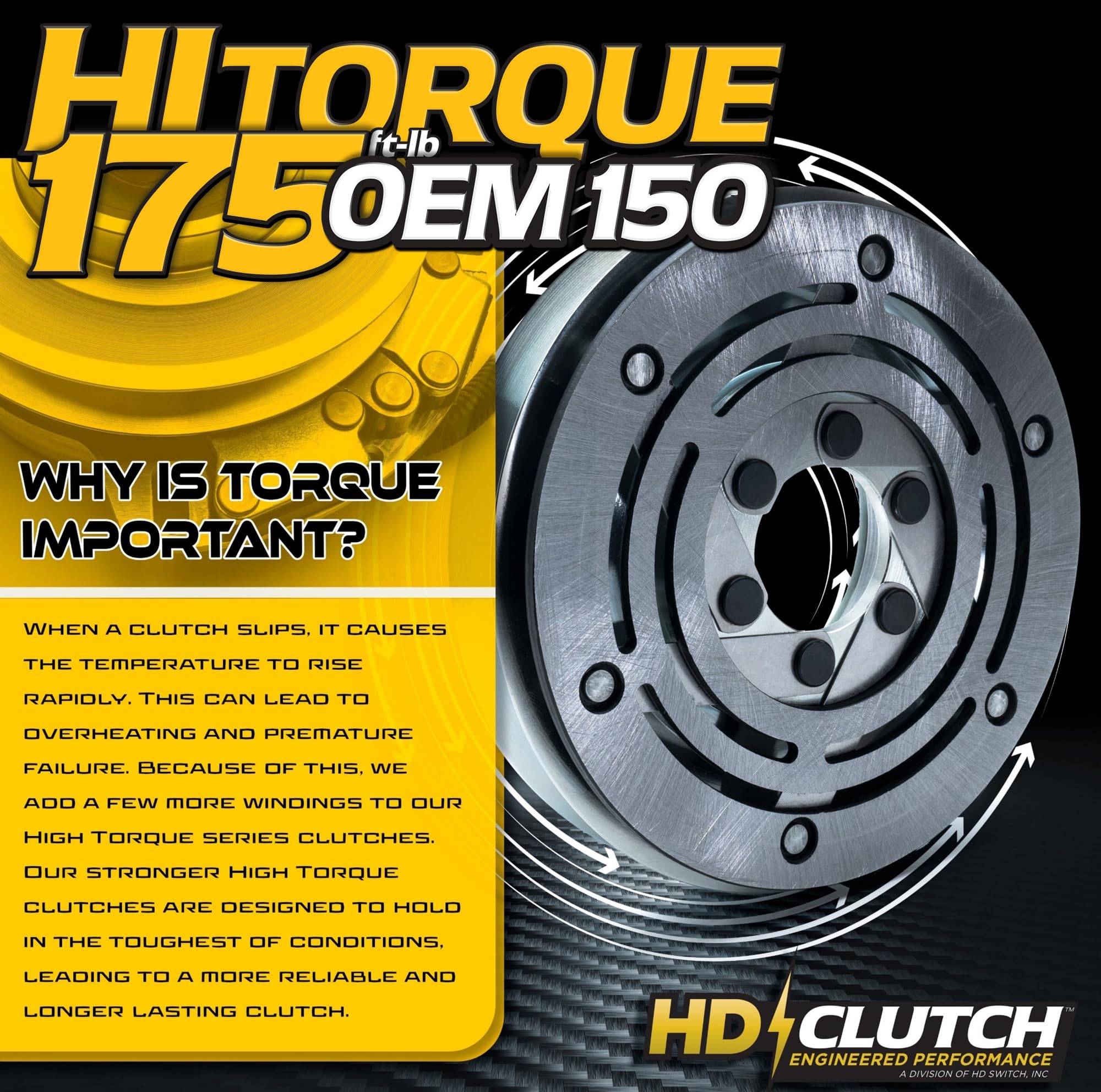 HD Switch High Torque 175ftlbs (OEM 150) Solid Steel Billet Pulley Electric PTO Clutch 1686881SM for Simplicity Legacy AGCO Murray Lawn Garden Tractor