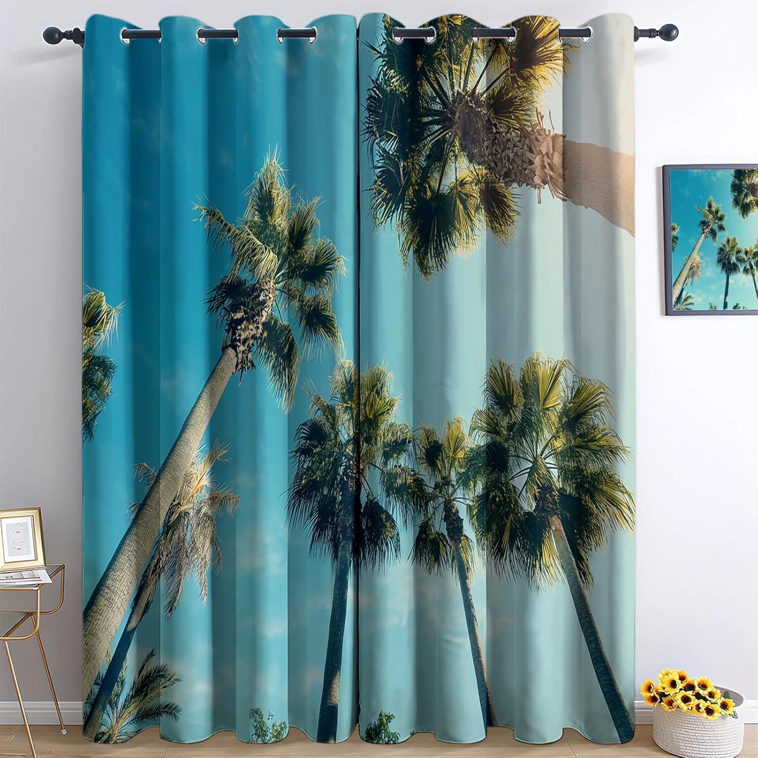 Rideau opaque plantes tropicales pour une ambiance de chambre adulte relaxante