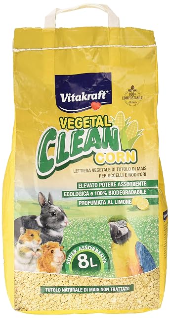 Vitakraft - Lecho para mascotas Vitakraft Vegetal Clean Maiz 8 litros