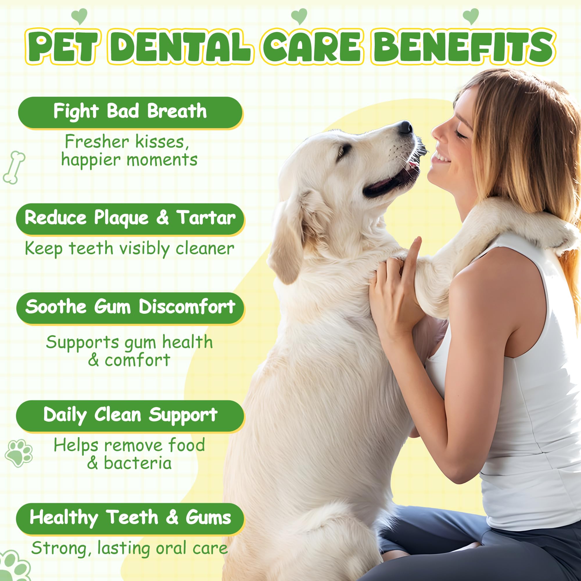 Dog Teeth Cleaning Powder, Dog Dental Powder and Cats Breath Freshener, Plaque Off, Bad Breath & Tartar Remover for Dogs, Dog Teeth Cleaning with Enzymes- 60-Day Supply -Mint Flavor - image 5