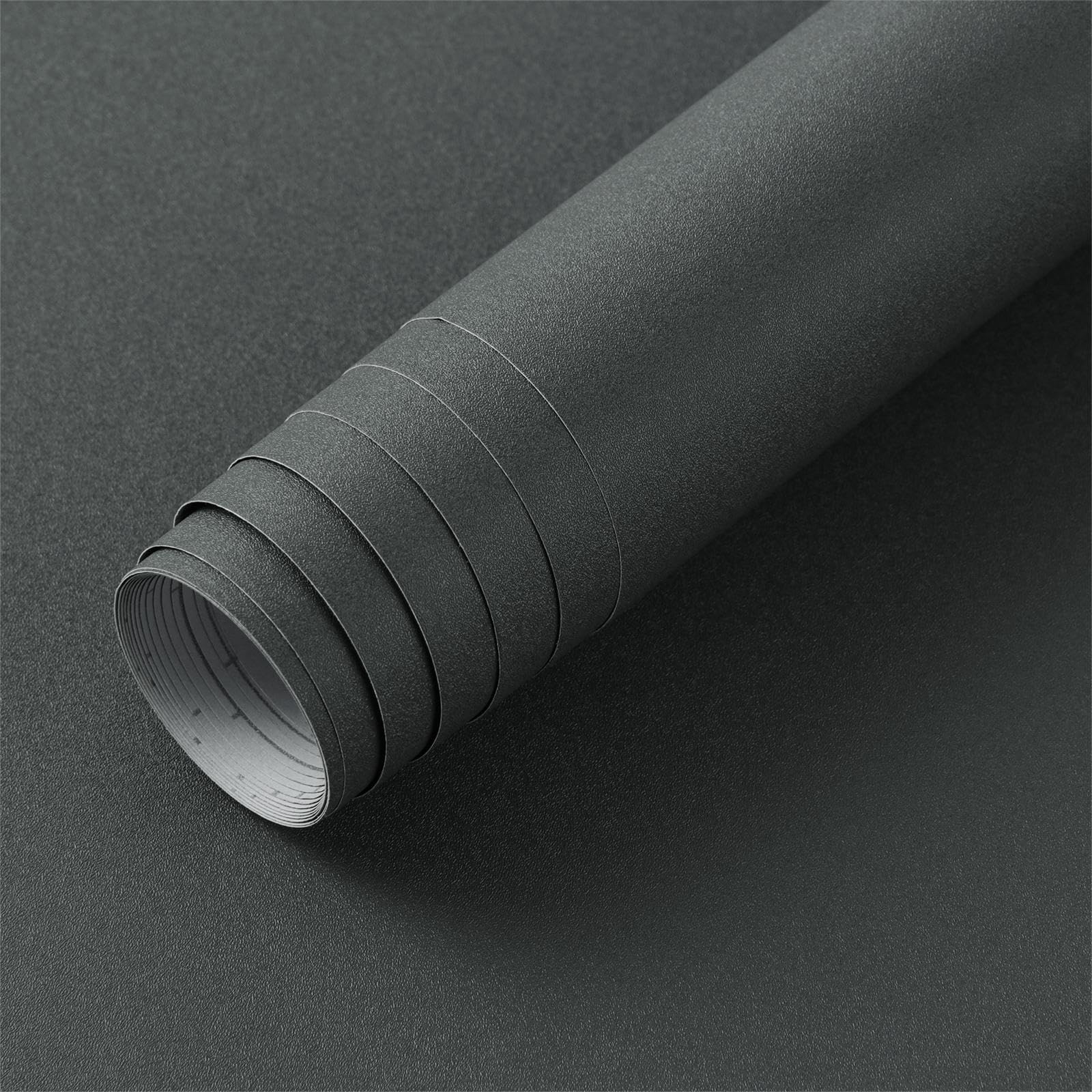 Timeet Pellicola adesiva per cucina grigio opaco, pellicola autoadesiva per mobili, grigio scuro, 60x1000cm, impermeabile, adesivo per mobili, pellicola autoadesiva in vinile per mobili, piano di
