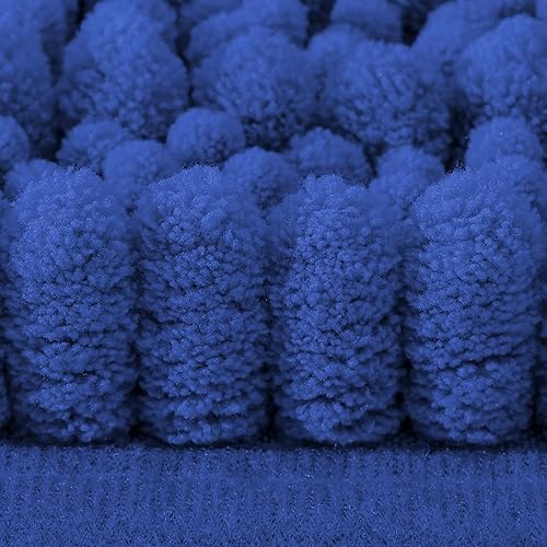 Miniatura 51 de Smiry Alfombras de Baño 24 x 16 pulgadas, Tapetes de Baño de Chenilla Extra Suaves y Absorbentes, Respaldo de Goma Antideslizante, Lavable a Azul