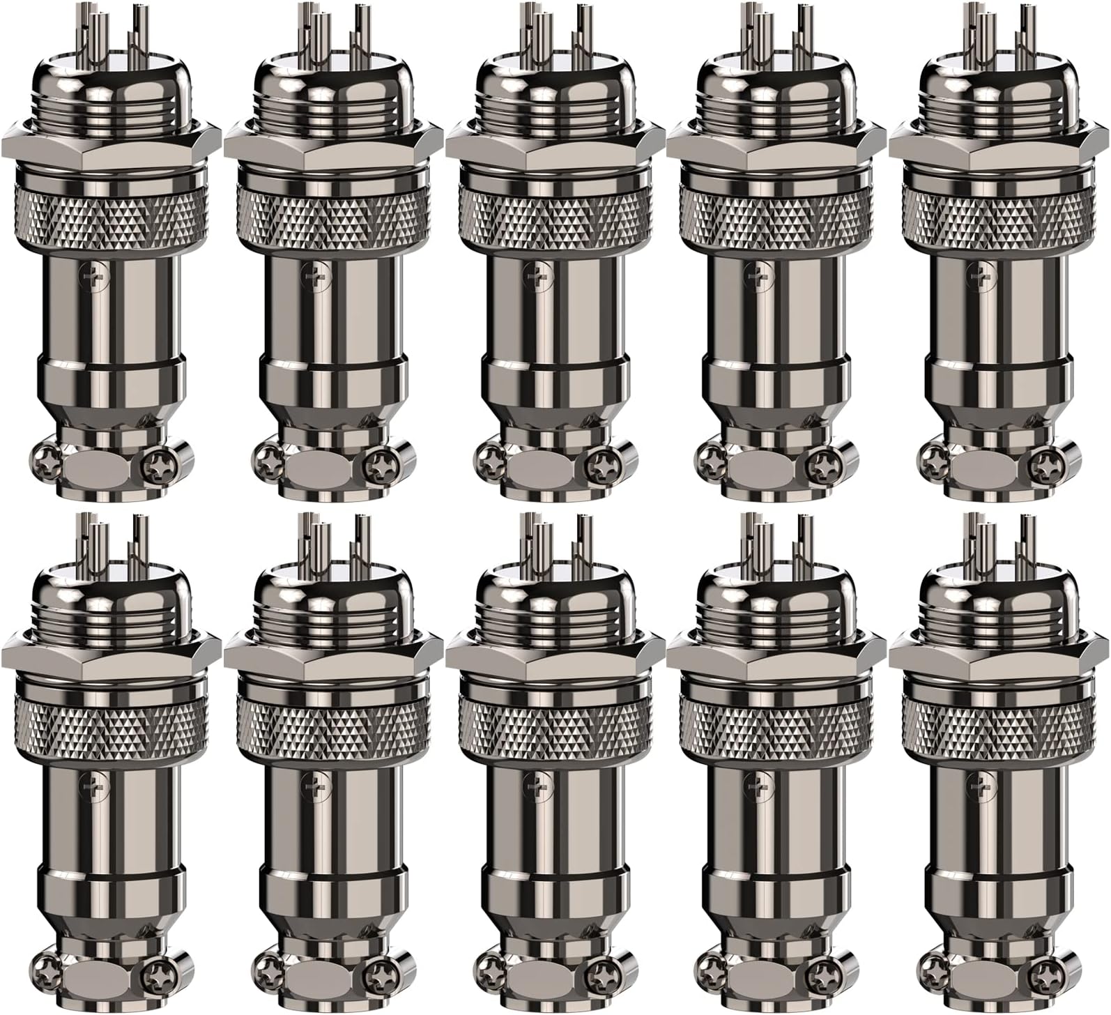 Clyxgs Aviation Plug Connector 3-Pin Male Female Panel Metal Wire Connector 16mm Socket 10PCS