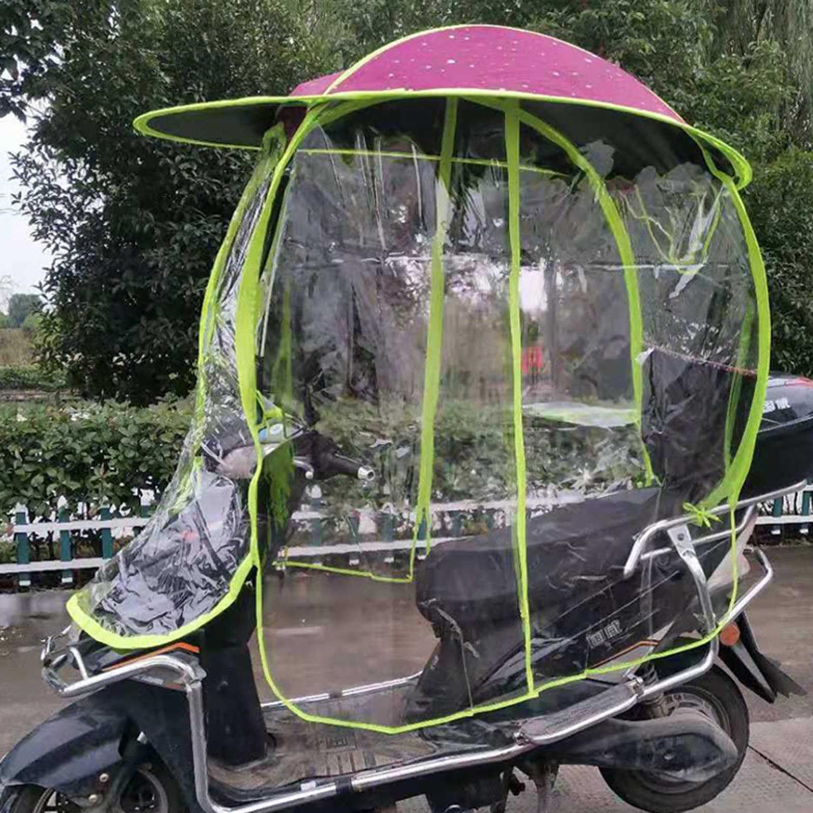 Toldo para paraguas de moto, totalmente cerrado, impermeable, plegable, para scooters de movilidad, ajuste universal