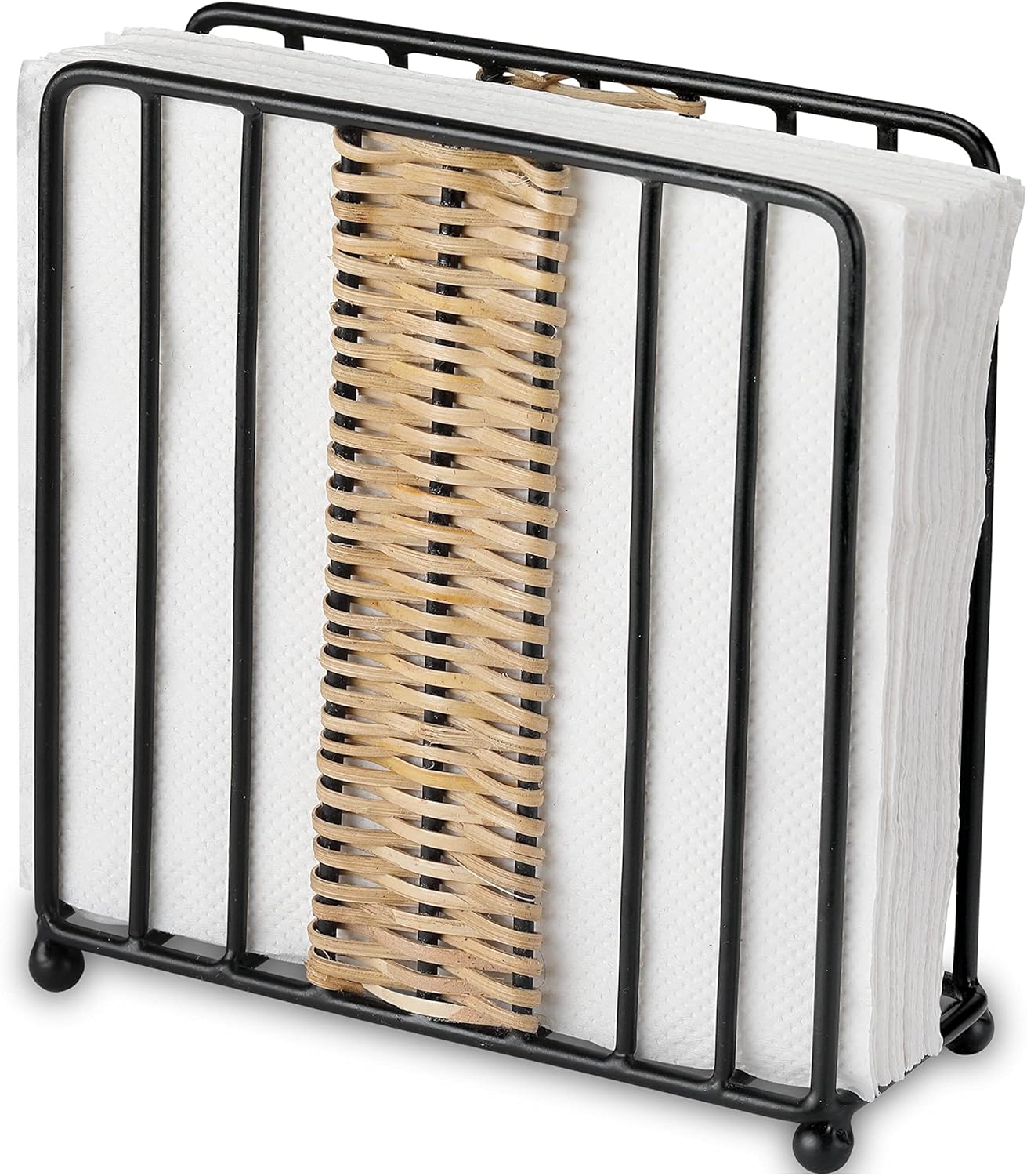 Folkulture Black Napkin Holder for Tables, Napkin Holder for Boho Kitchen or