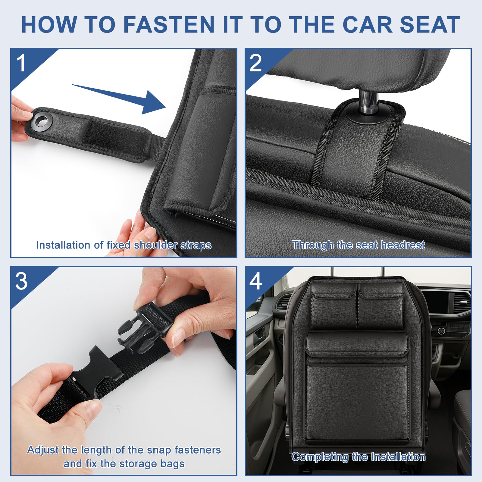 Organizador de Maletero para VW Transporter T6/T6.1 California, Protector de Respaldo Plegable con 3 Bolsillos, Organizador de Maletero de Gran Capacidad, Fácil de Instalar para Viajes y Uso Diario