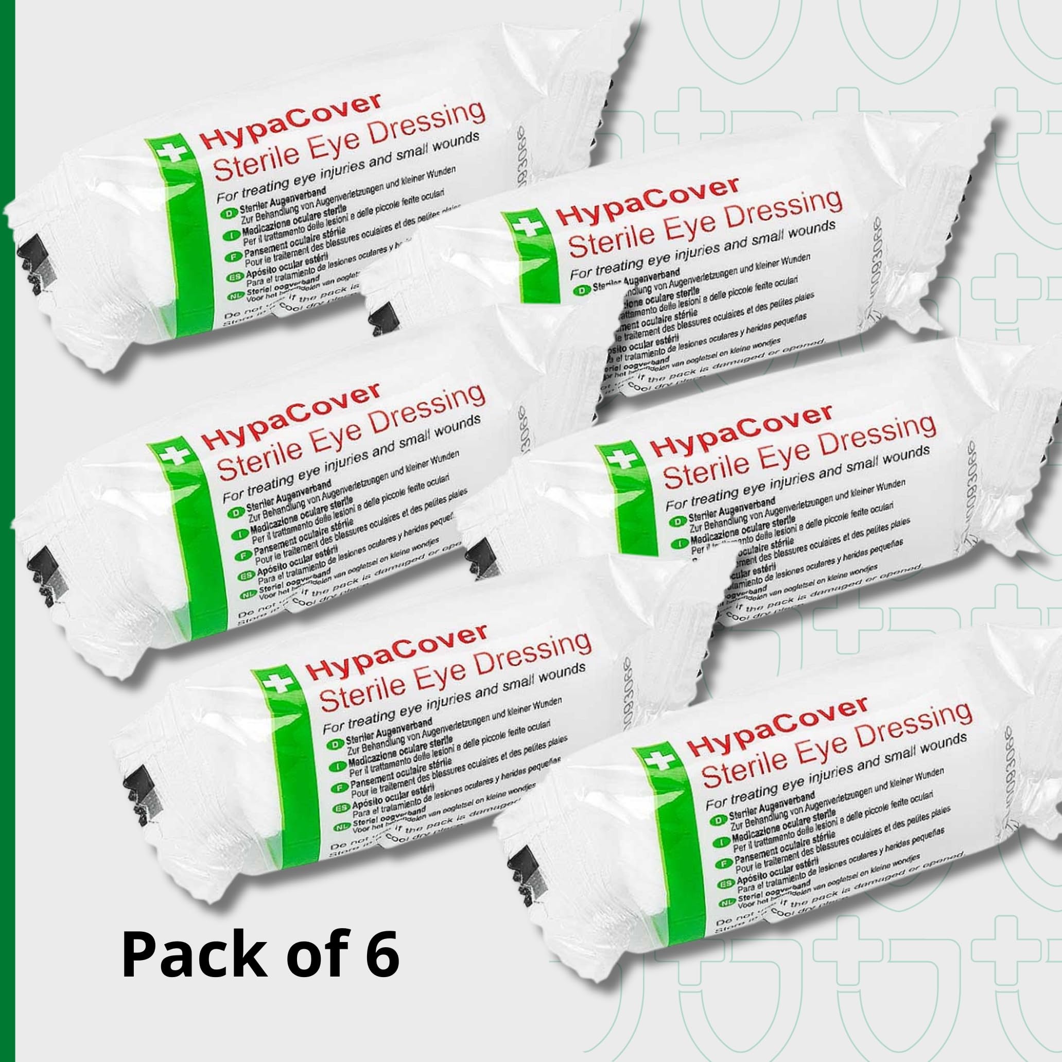 Safety First Aid HypaCover Pack of 6 Sterile Eye Pad Dressing Bandages