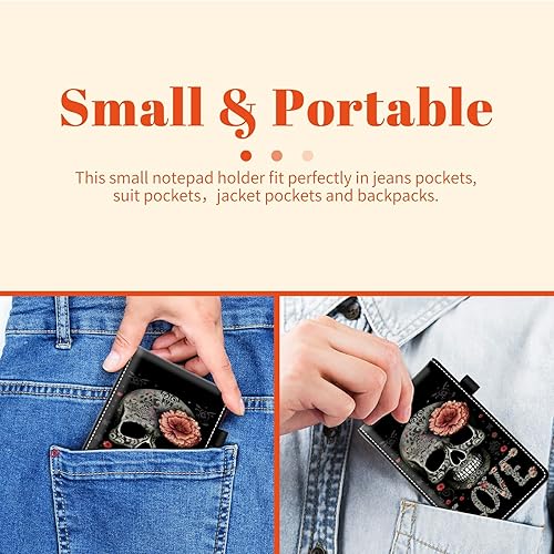 Miniatura 6 de Juego de 4 soportes para bloc de notas de tamaño de bolsillo, de piel sintética, mini bloc de notas con 2 bloc de notas pequeños y lápiz capacitivo