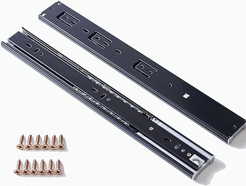 Miniatura 2 de IKEBANA 2 pares de correderas de cajón de cierre suave de 12 pulgadas, rieles colgantes laterales lentos de extensión completa de 3 secciones,
