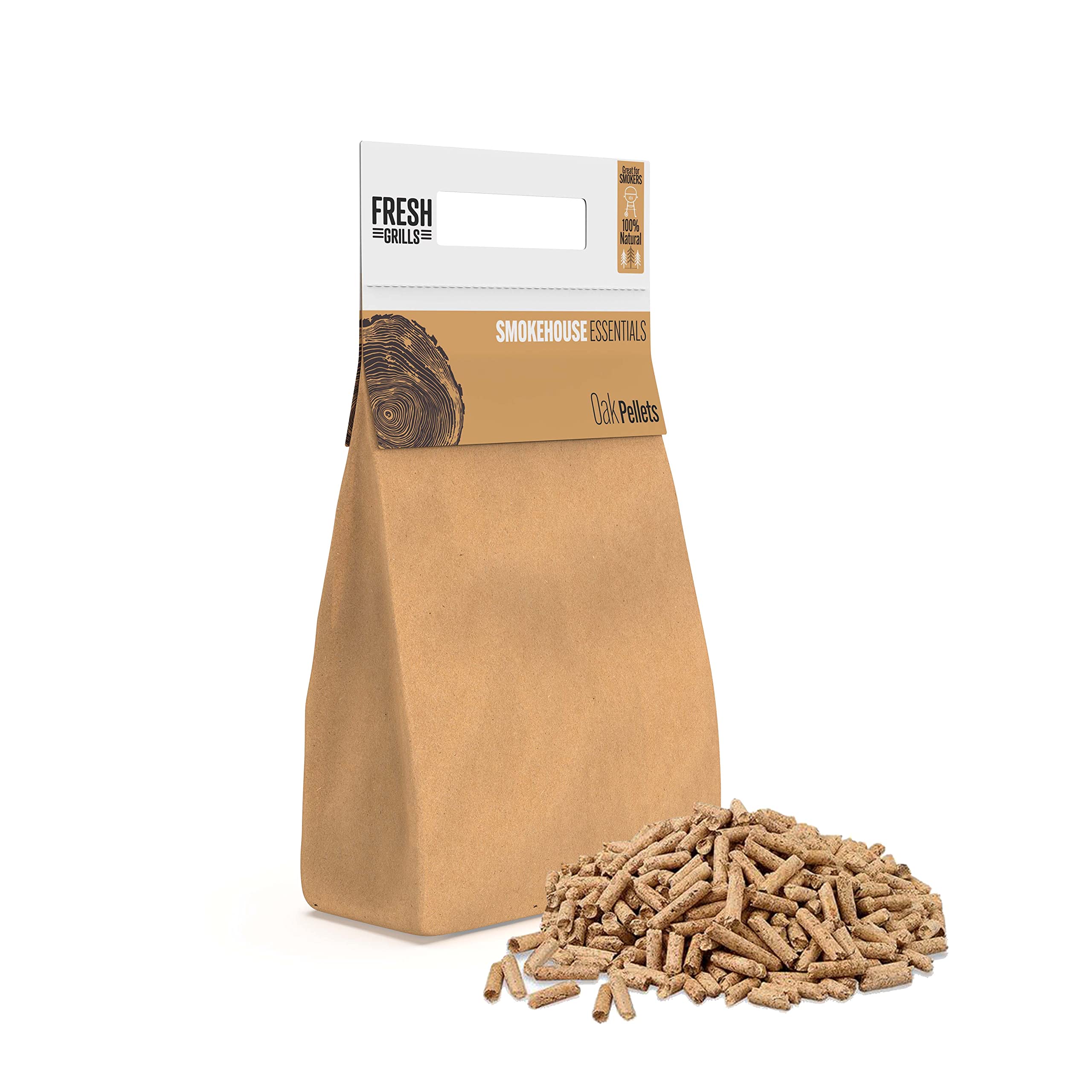 Premium Oak BBQ Wood Pellets 9kg – 100% Natural Fuel for Pizza Ovens, Kamado Grills, BBQ Smokers – Strong Smoky Flavour – Low Moisture, High Heat – Eco-Friendly, Plastic-Free Packaging