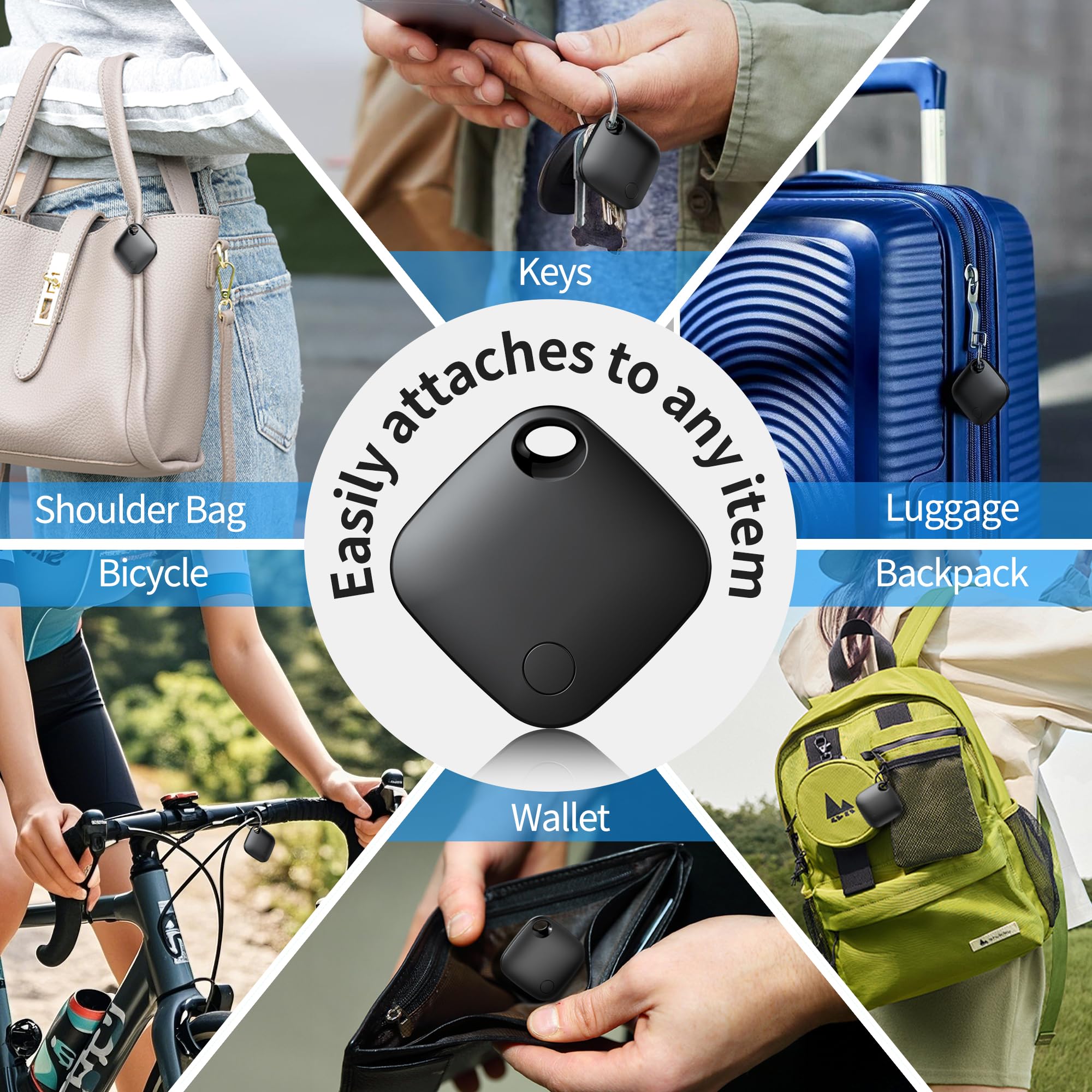 Lot de 4 étiquettes intelligentes Air Tracker pour Android, étiquettes de traqueur, durée de vie de la batterie de 2 ans, traqueurs Google Find pour l'application Google Find Hub, étanche IP67 pour