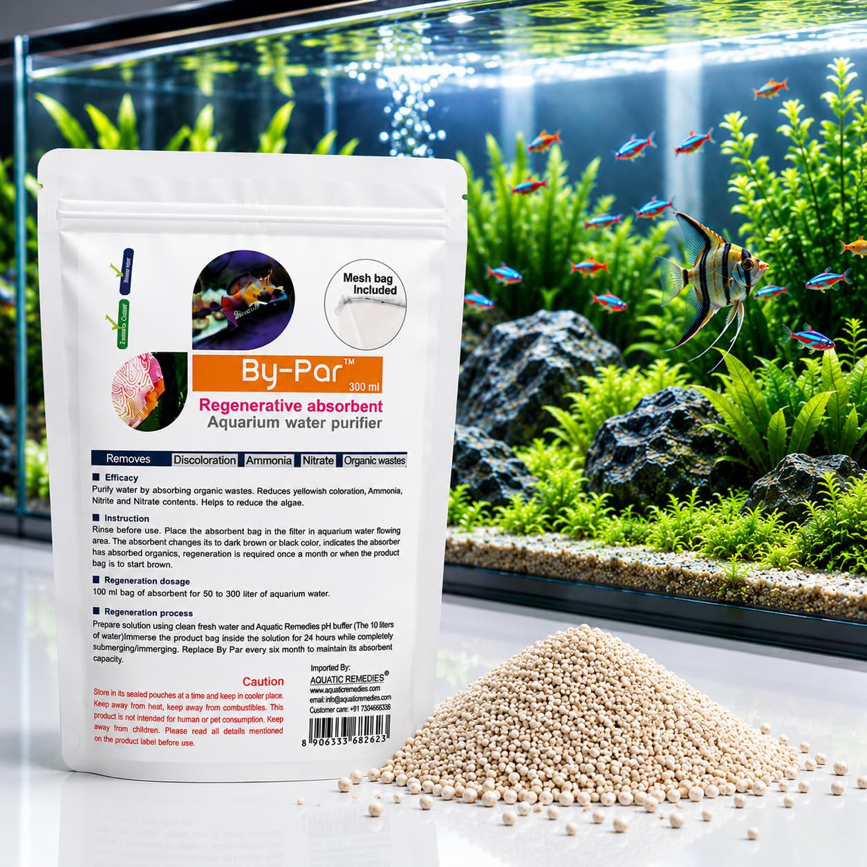 Aquatic Remedies by-Par, 100ML (Mesh Bag Included), Regenerative Absorbent Aquarium Water Purifier