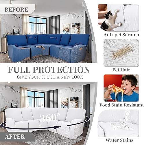 Miniatura 494 de Fundas 100% impermeables para sofá reclinable seccional, fundas para sofá reclinable en forma de L, funda para sofá seccional de esquina en forma de