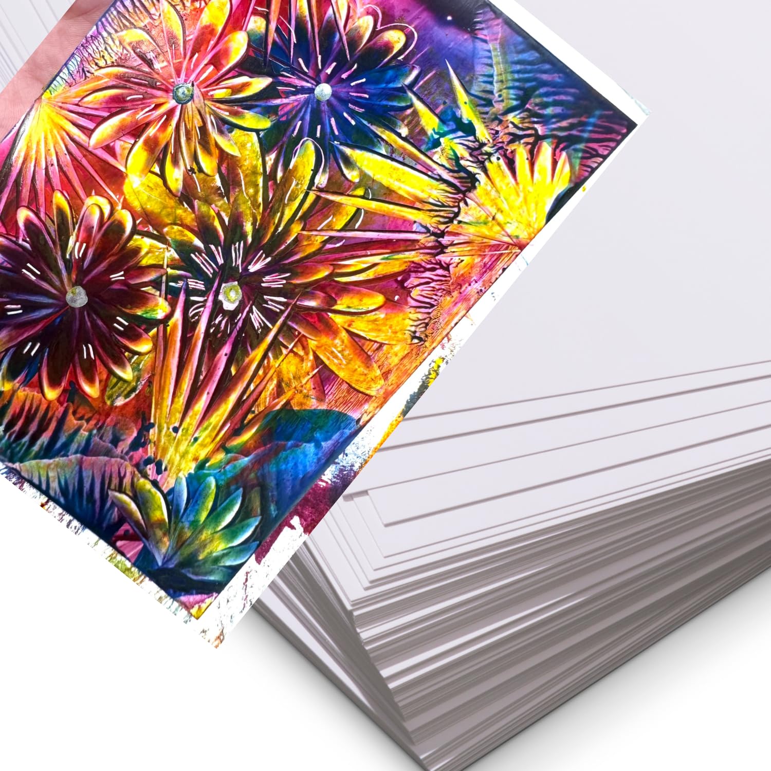 Encaustic Art The Original - Cartoncini da colorare, formato A3, 50 fogli, grande carta patinata per arte della cera, superficie da disegno bianca per pittura e pennino, alternativa alla tela, 300 g
