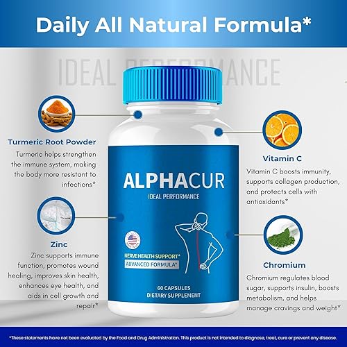 Miniatura 7 de Alpha Cur Advanced Blood Formula Capsules, píldoras oficiales de suplemento Alpha Cur  Máxima fuerza, circulación saludable totalmente natural y