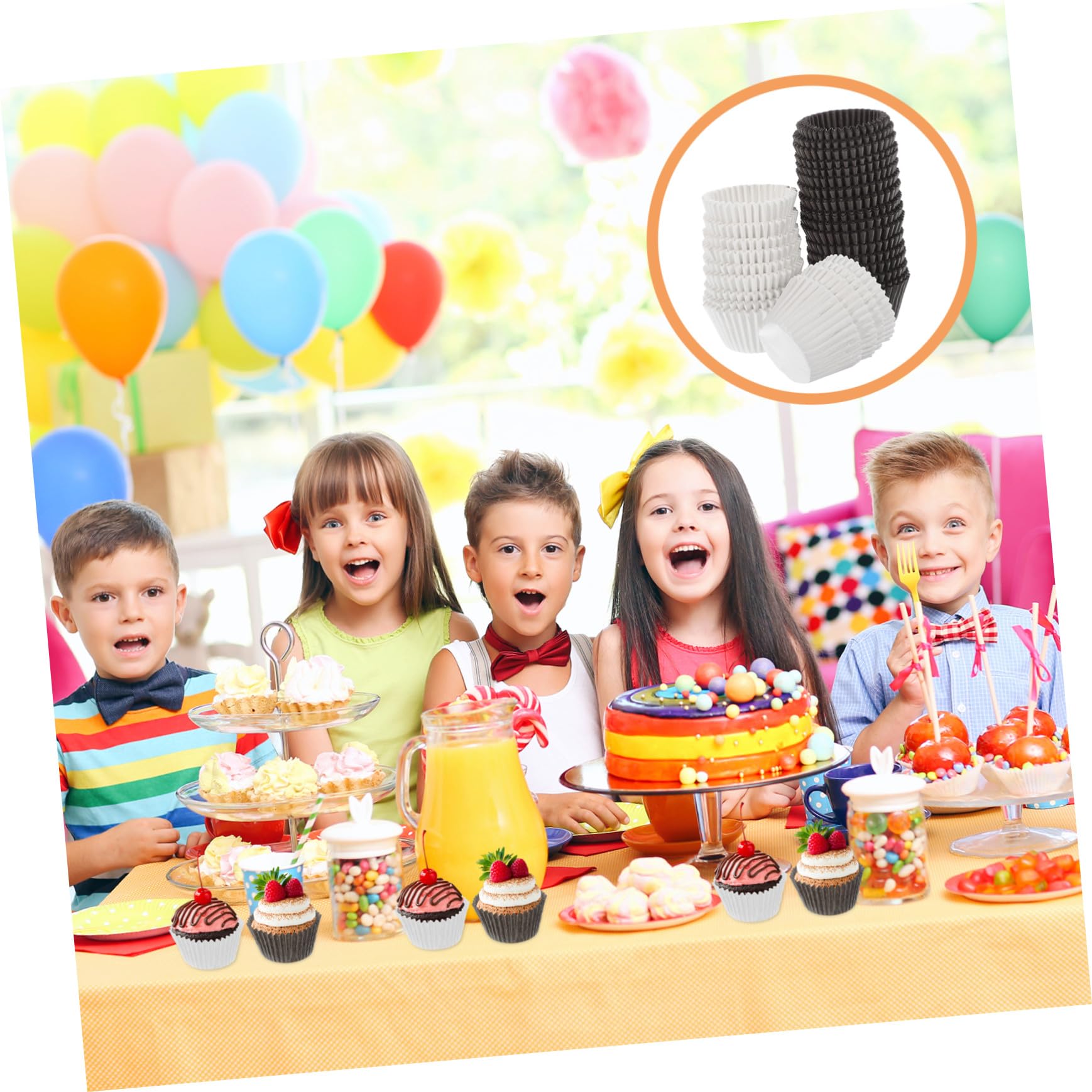 1000 pièces Grandes Caissettes Cupcake Papier Blanc et Doublures Muffins Résistantes Anti-graisse pour Fêtes Anniversaires Mariages