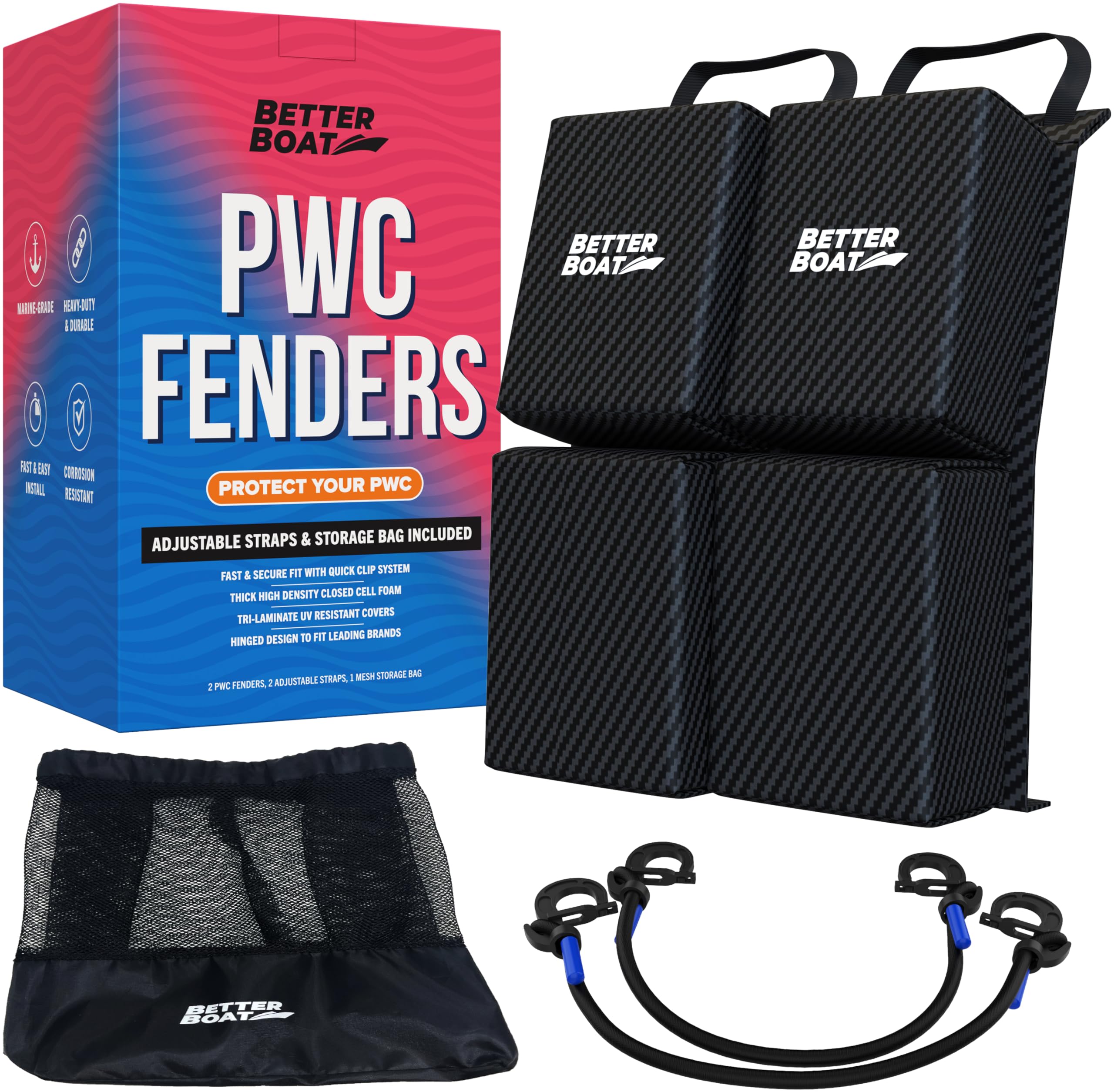 PWC Fenders Jet Ski Bumpers 2 Pack Adjustable Heavy Duty Jet Ski Accessories for Docking