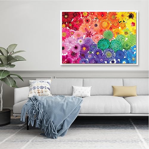 Miniatura 3 de Rompecabezas para adultos de 1000 piezas, juego de rompecabezas de flores de arco iris, grande, 1000 piezas de arte para adultos, adolescentes,