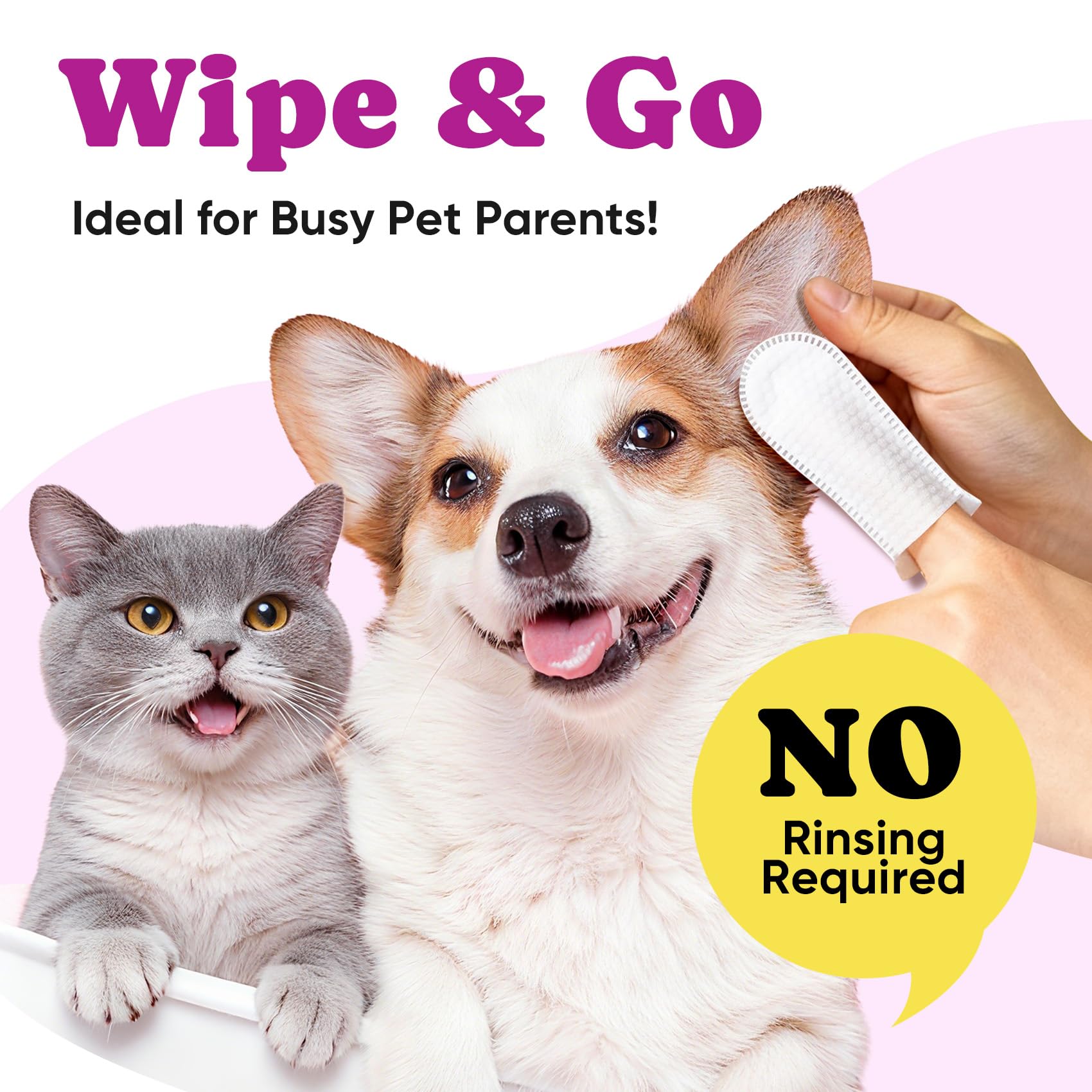 Pet Ear Cleaning Finger Wipes for Dogs & Cats - Dog Ear Cleaner with Aloe, Coconut Oil & Ginseng - Finger Dog Ear Wipes to Relieve Ear Itching, Infections, Wax & Smelly Ears - 50 Ct - Coconut Scent - image 7
