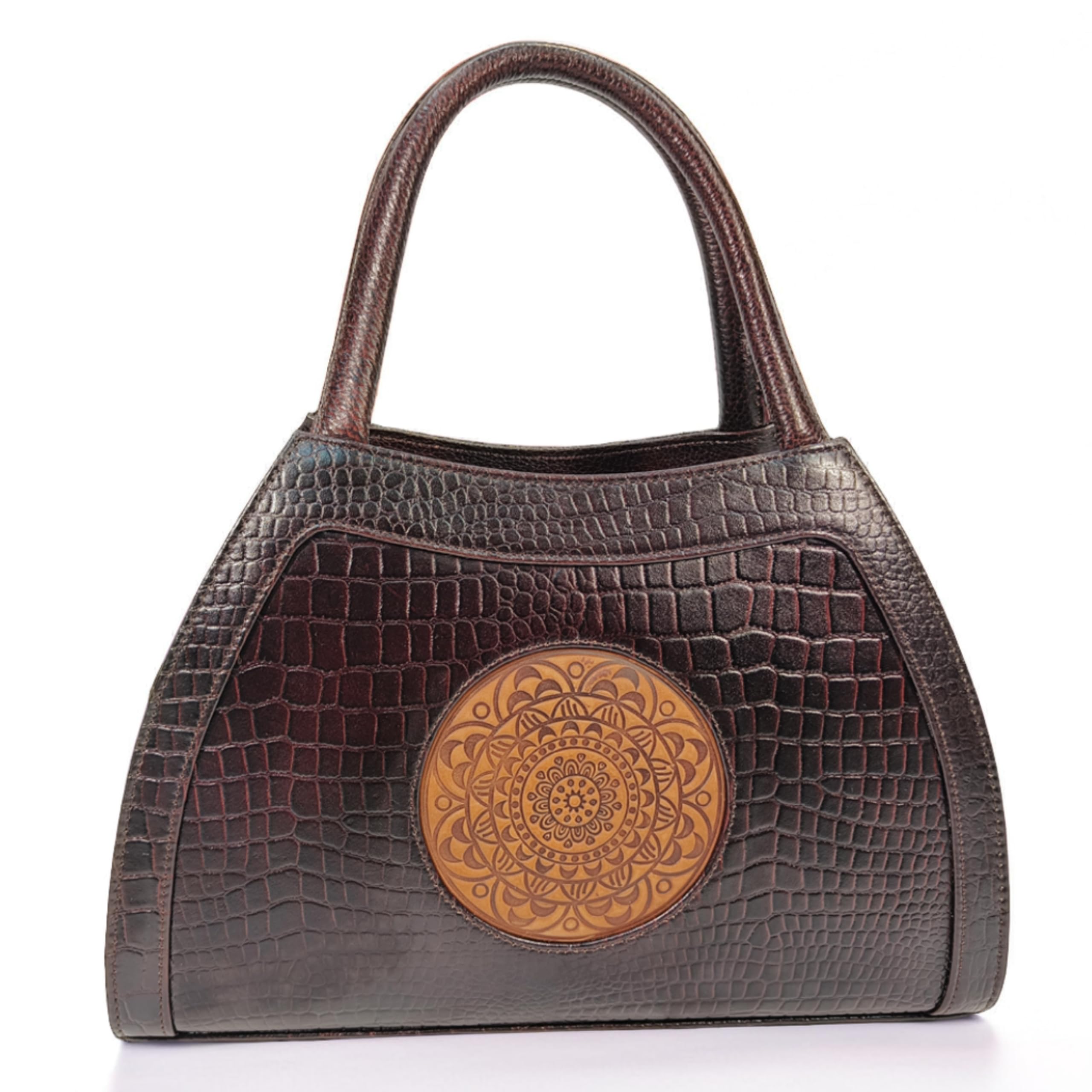 Leather Top handle & Shoulder office hand bags for women stylish - L-12 x H-8 X W-5.5 inches | Model: Belial (Tuscan Brown)-image-44