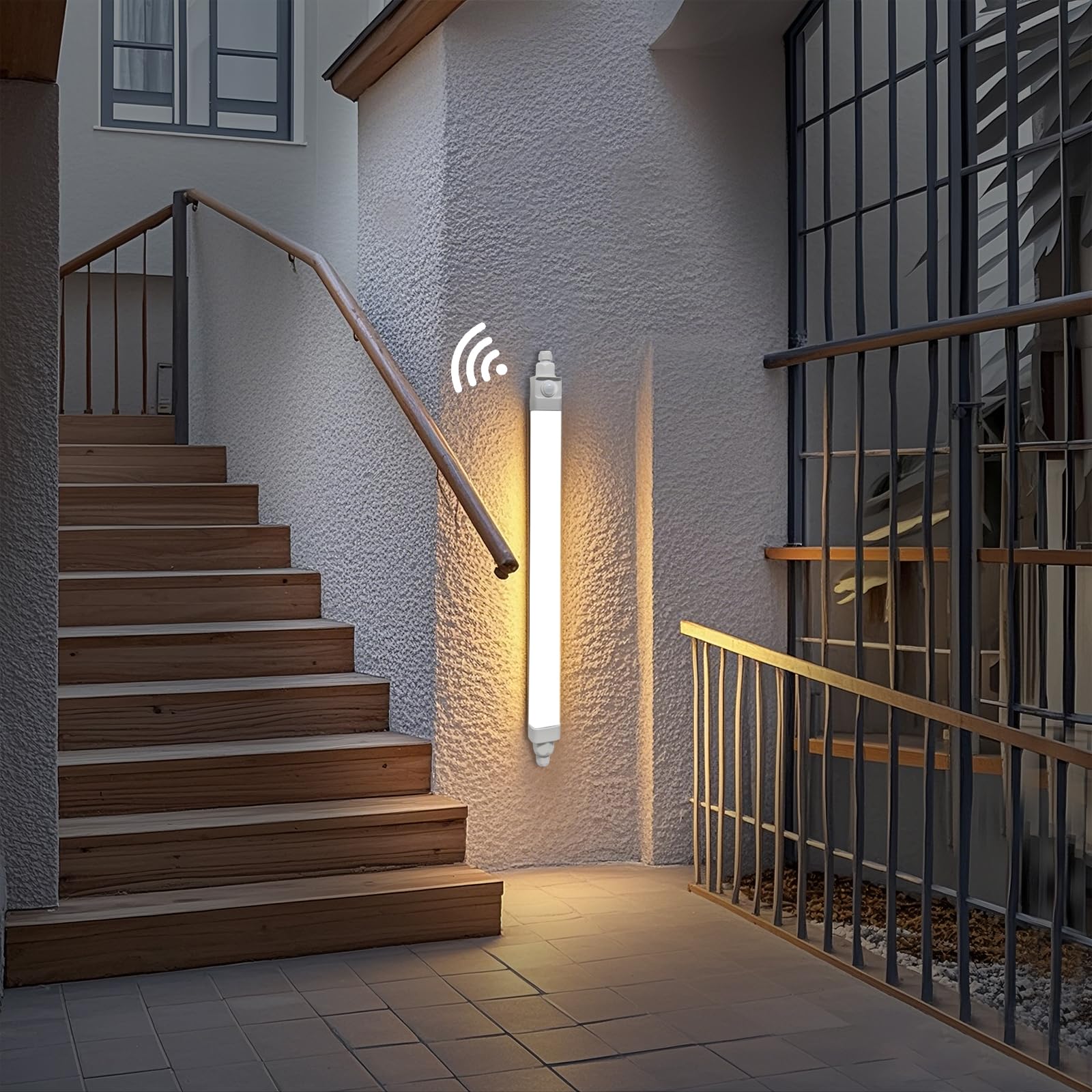 LED Feuchtraumleuchte 150cm mit Bewegungsmelder, 45W 4500LM LED Sensor Feuchtraumlampe im Reihenschaltung, IP65 Wasserfest Werkstattlampe für Keller Garage Feuchtraum, Neutralweiß 4000K