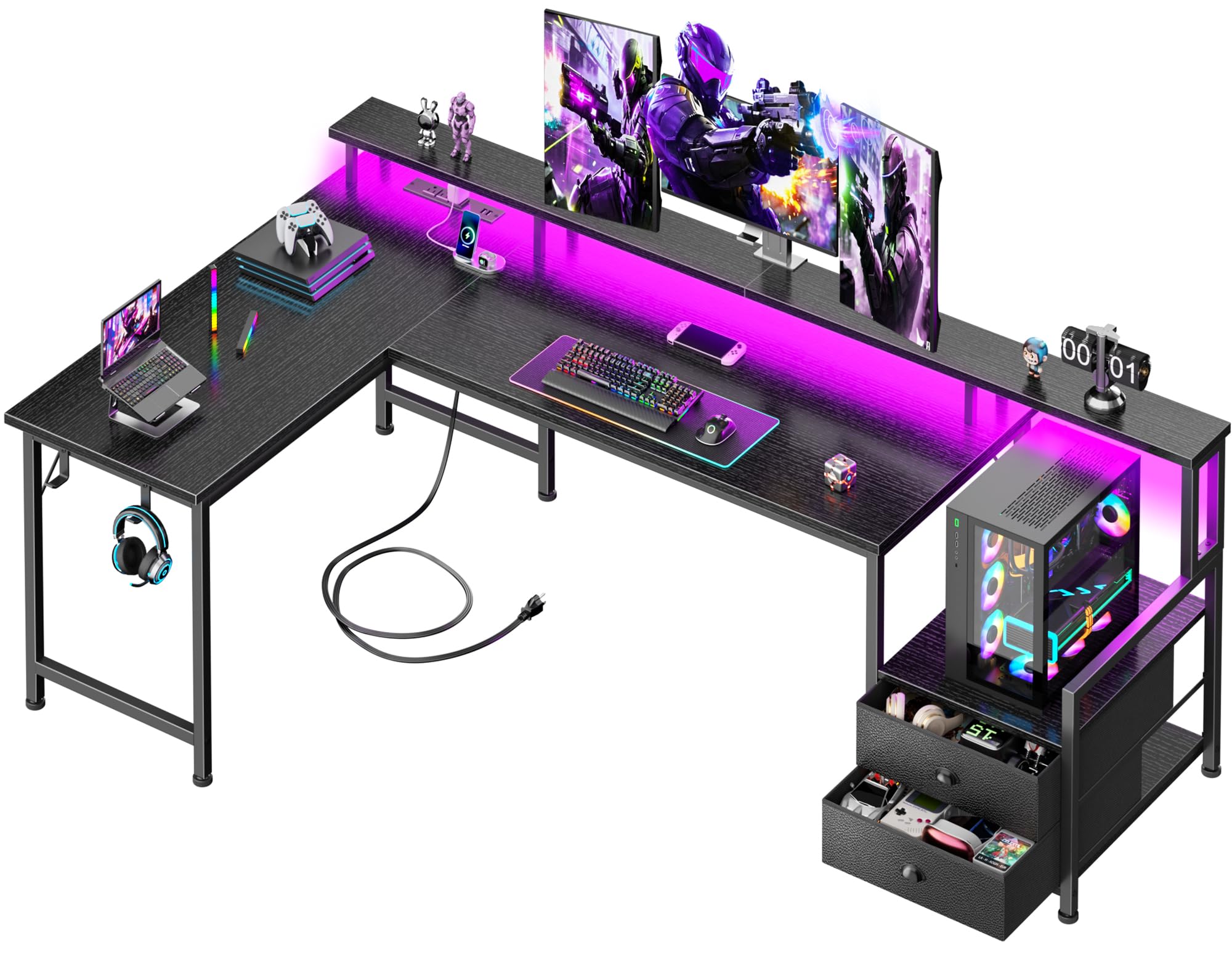 Korfile 66 L Shaped Gaming Desk