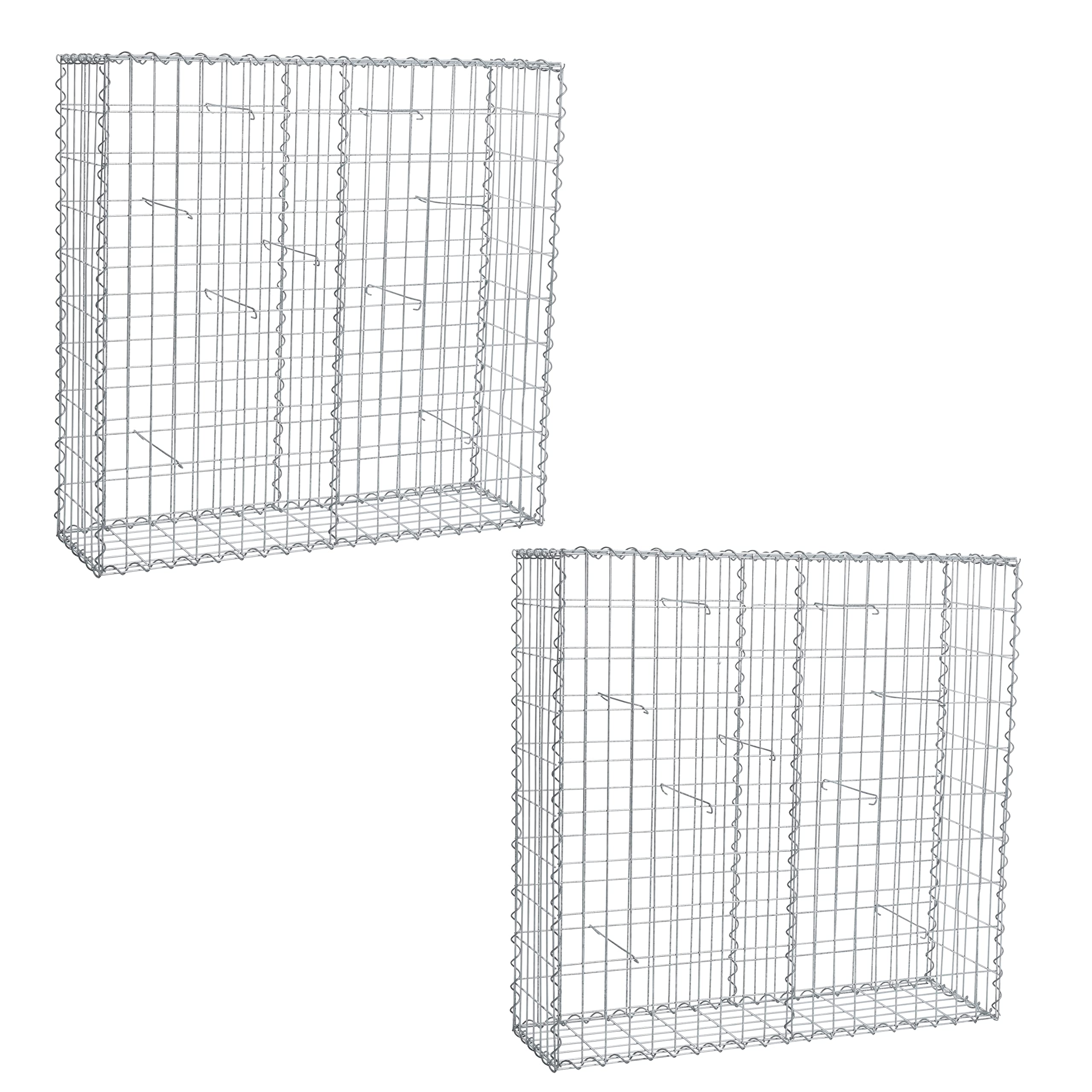 ESTEXO Gabionen im 2er Set 100x100x30 cm, inklusive Spiralen und Distanzhalter