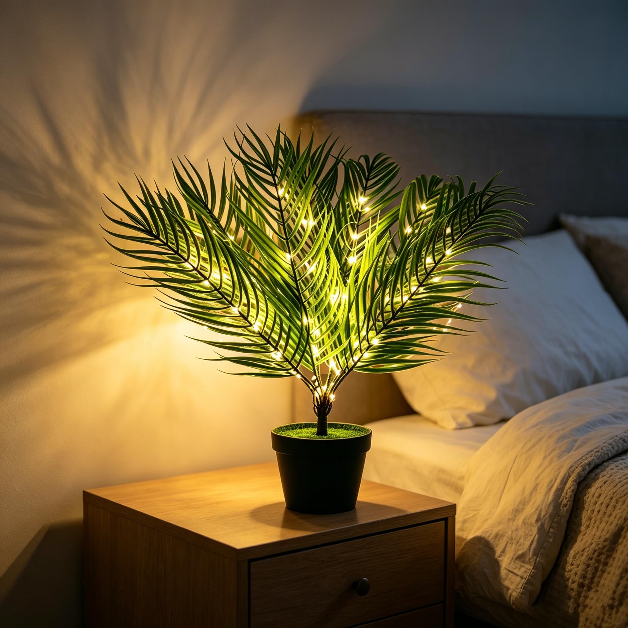 Lampada artificiale a forma di albero scintillante, 49,8 cm, USB e a batteria, per camera da letto, ufficio, bar, ufficio, feste, ideale per Natale, compleanno, festa della mamma