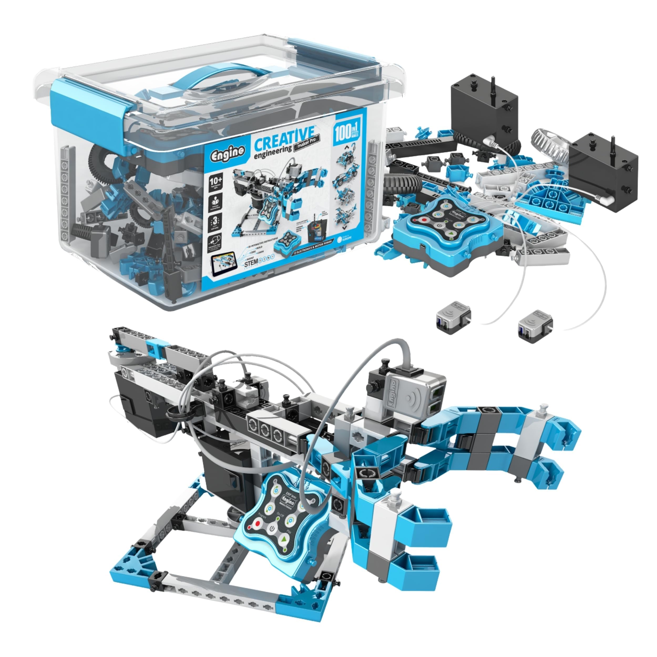 Engino CE101MP-A Creative Engineering Maker Pro Robotised 100 Modelli Set, Multicolore