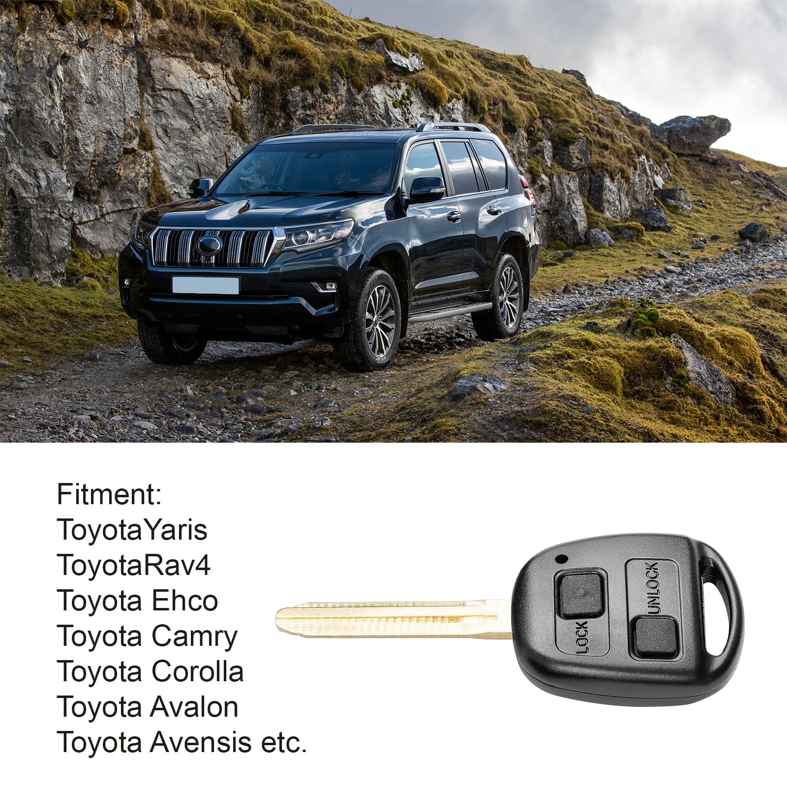 Find UNCUT 2006-2008 TOYOTA CAMRY 4 BUTTON REMOTE CASE Key Keyless Entry Shell T4 In Fast - Foto 13