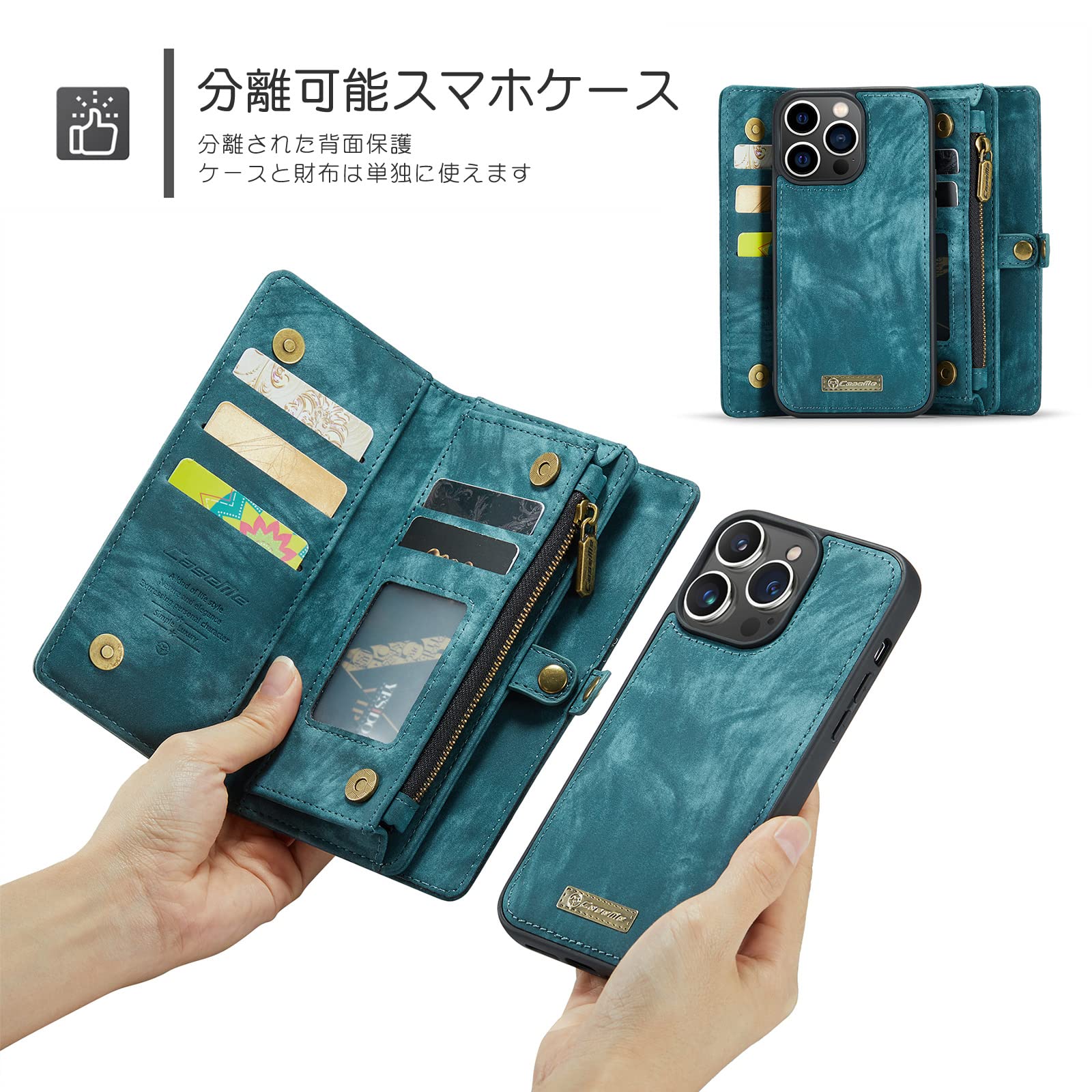 Amazon.co.jp: iPhone14 Pro ケース 手帳型 6.1インチ対応 11枚カード