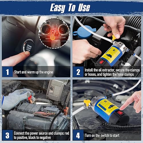 Miniatura 3 de Bomba extractora de aceite 12V 100W, bomba de transferencia de fluido ultra silenciosa para aceite de motor, fluido de transmisión, cambio de aceite