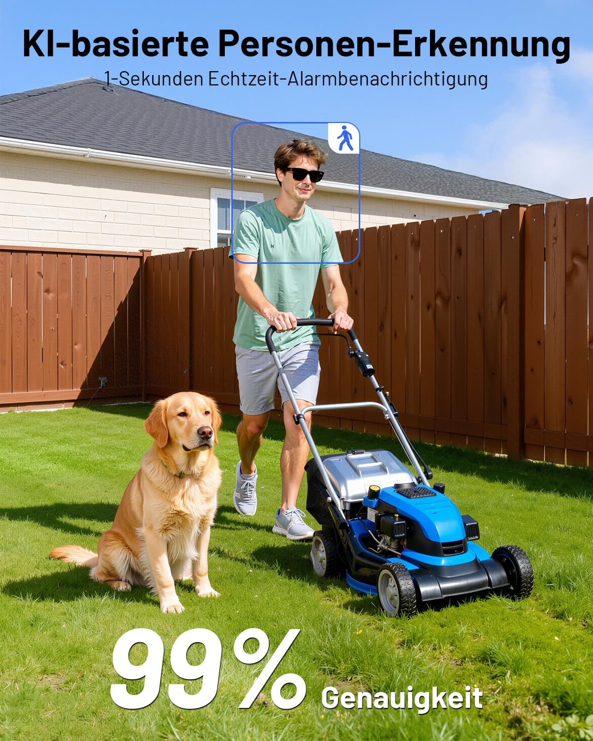 2K Überwachungskamera Aussen Akku Solar, 2-Cam-Set mit Basisstation | 360° PTZ Kabellos, 32G Lokaler Speicher, Keine Gebühren, KI-Erkennung, Farbe Nachtsicht 2 Wege Audio, 5G/2,4G WLAN, für Haus