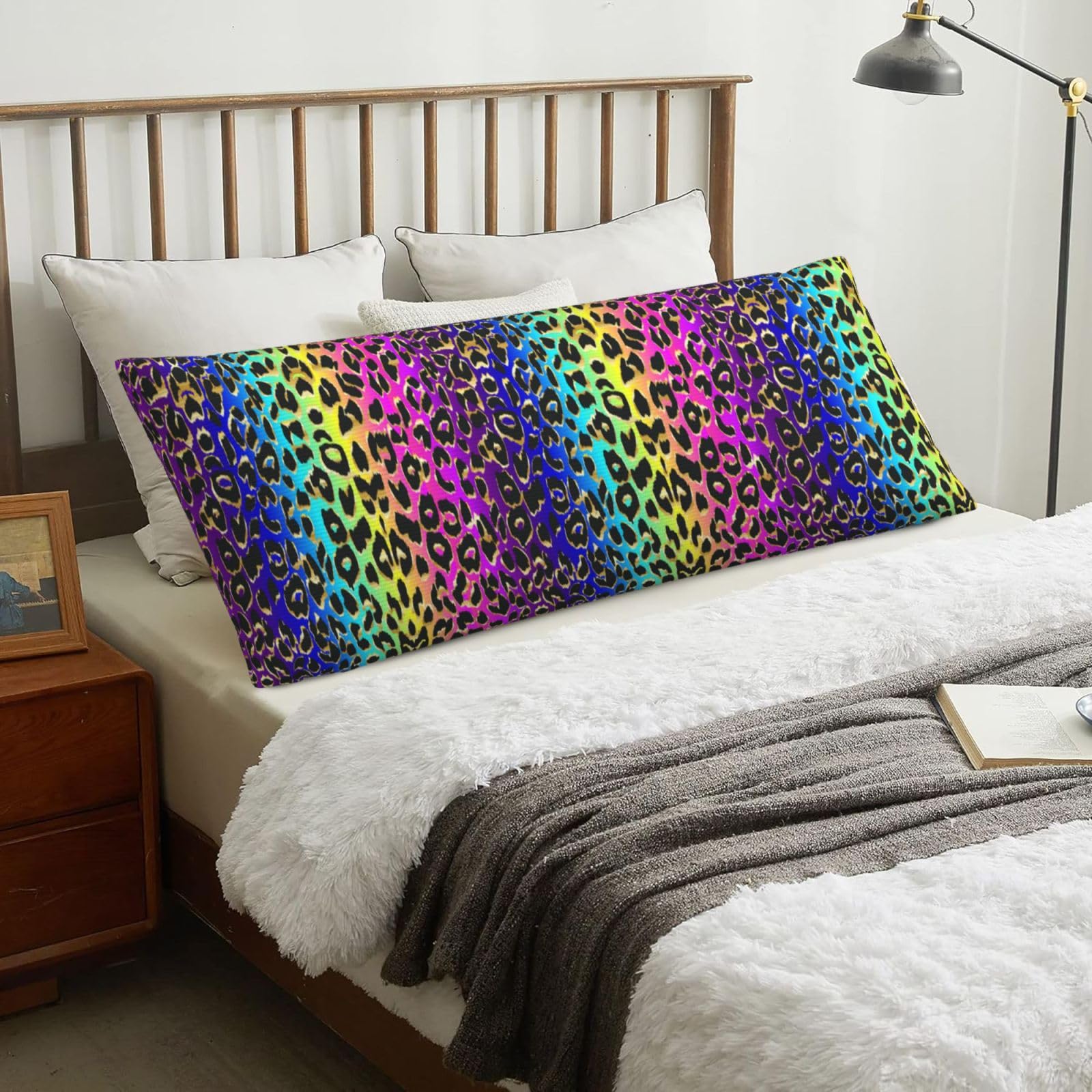 Leopard Animal, Body Pillow Cover with Zipper,Long Body Pillowcase 20 x 60 in