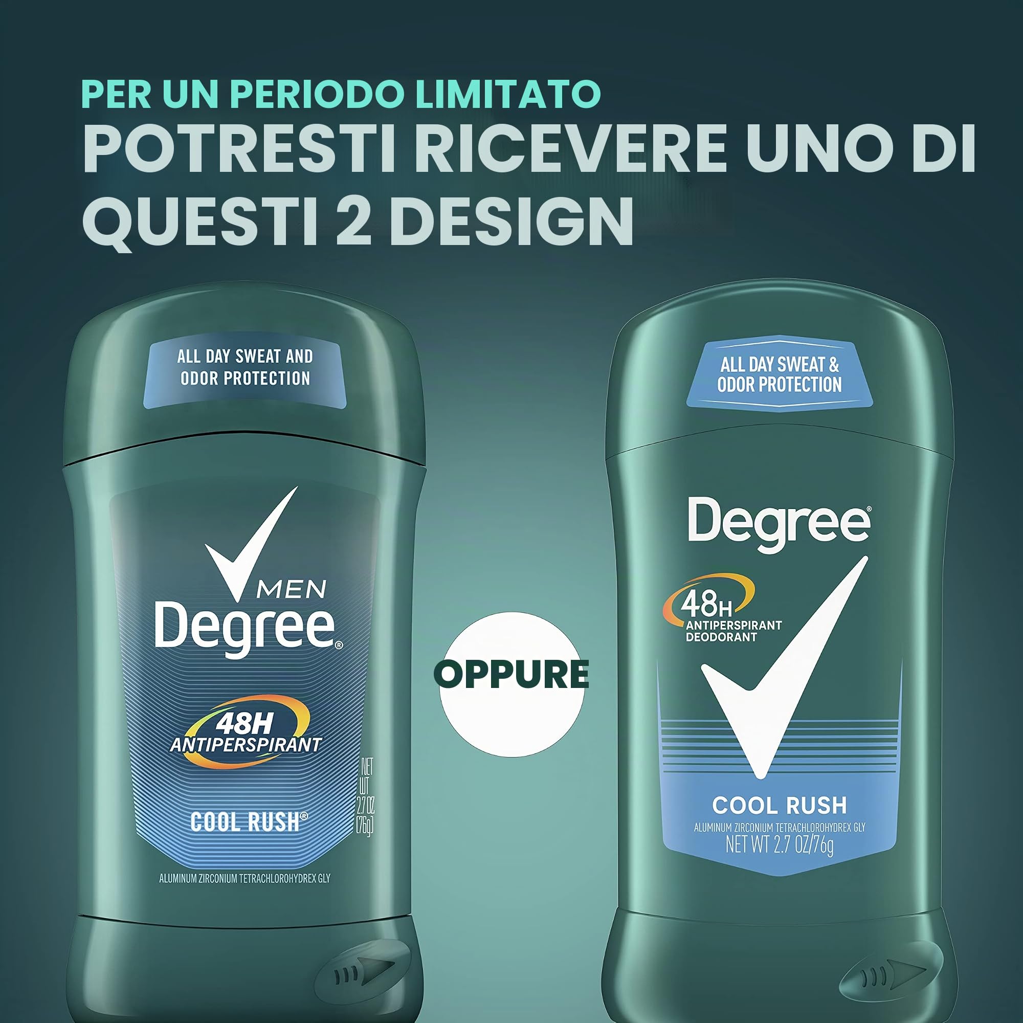 Degree Men Dry Protection Antiperspirant & Deodorante, Cool Rush 6 Pack of 6 by Degree Men