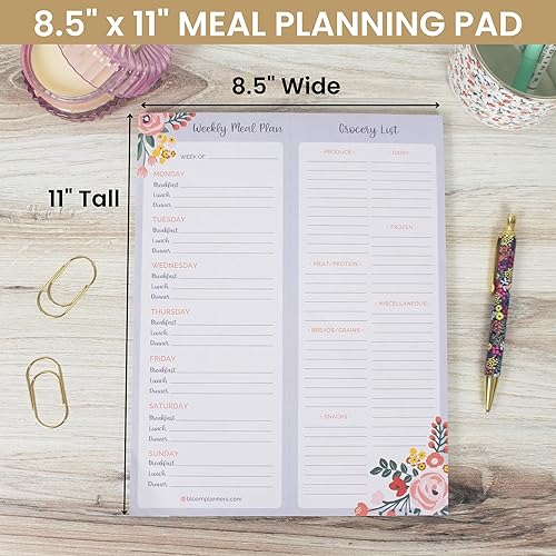 Miniatura 2 de bloom daily planners - Bloc de notas semanal para planificar las comidas con imanes para el refrigerador, incluye una Lista de compras de