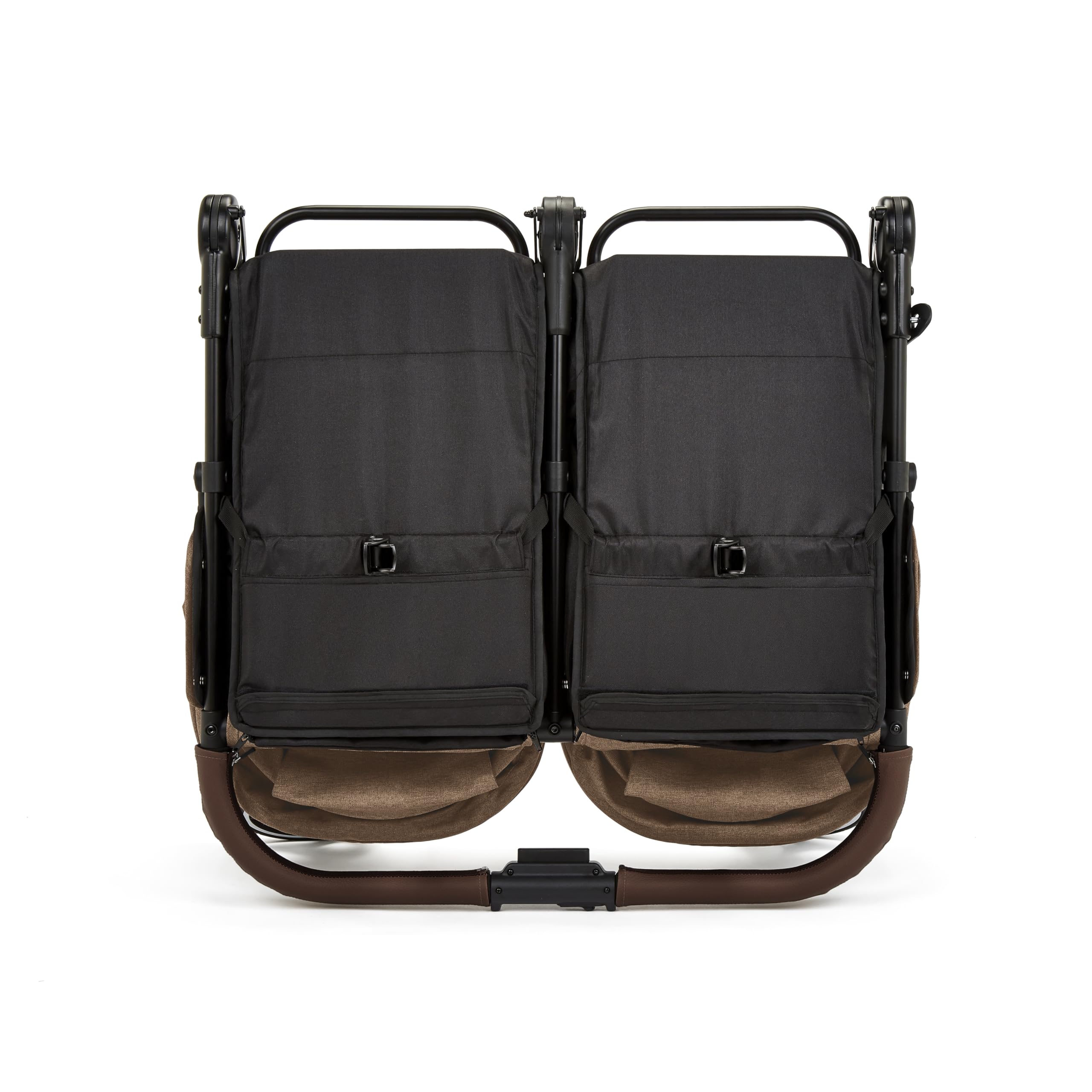 Ickle Bubba Venus Prime Doppelkinderwagen - geeignet von Geburt bis 15 kg (ca. 3 Jahre), leichter, faltbarer Zwillingskinderwagen mit Neugeborenenkokon, 2 Fußwärmern und Regenschutz (Biscuit)