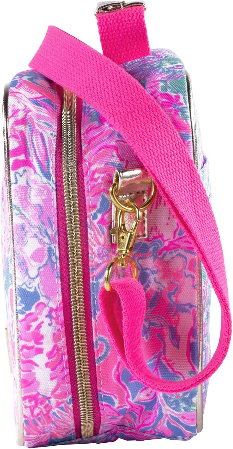 Lilly Pulitzer Insulated Lunch Box for Women, Cute Lunch Cooler Bag with Adjustable/Removable Shoulder Strap, Viva La Lilly