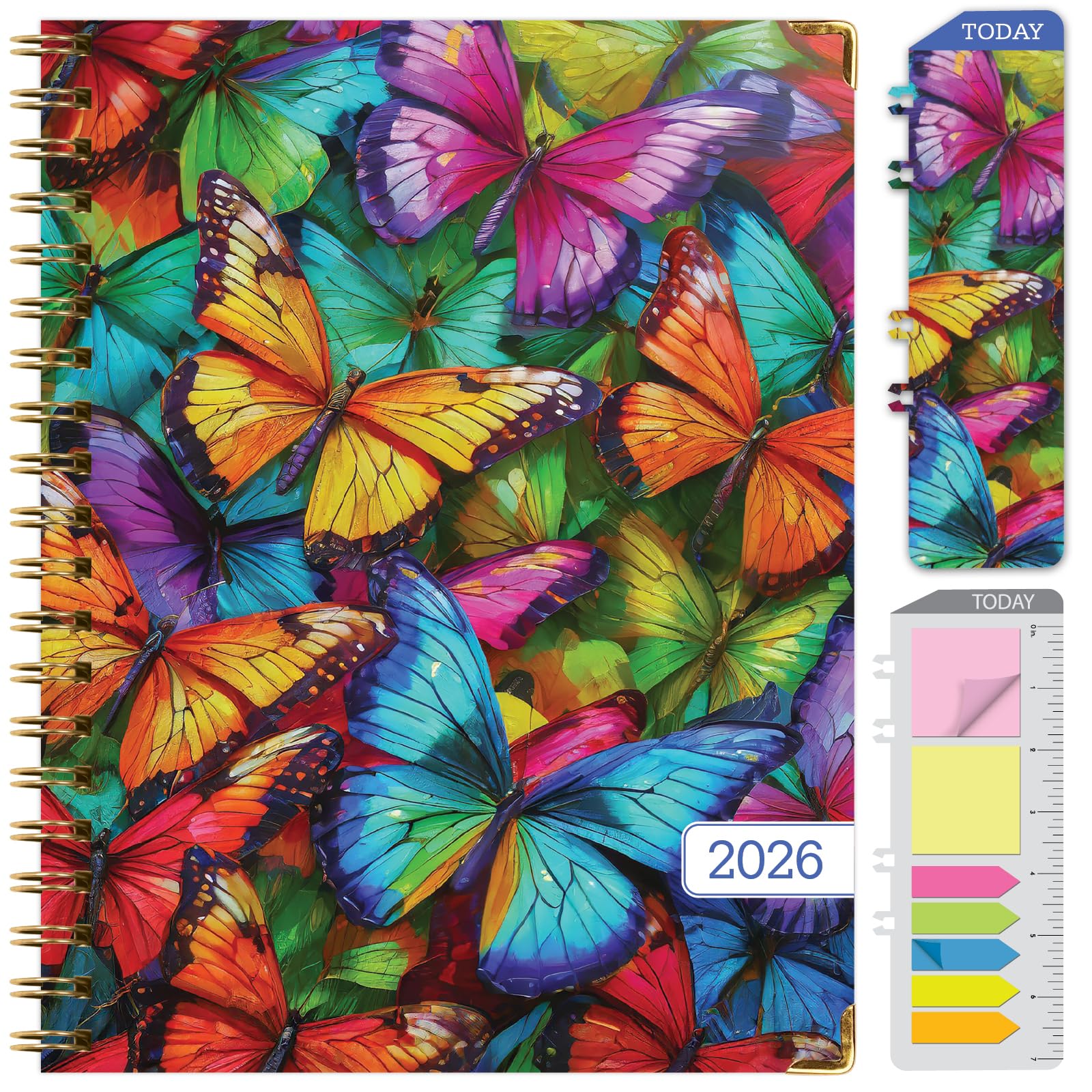 HARDCOVER 2026 Planner, 8.5"x11": 14 Months (November 2025 - December 2026), Daily Weekly Monthly Planner, Yearly Agenda, Bookmark, Pocket Folder and