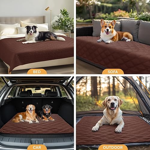 Miniatura 7 de Luciphia Funda de sofá 100% impermeable para perros, antideslizante, protector de sofá para mascotas, tapete para sofá, cachorro y gatos, con parte