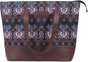 Le Daizy Tote Bags for Women Printed Premium Canvas & Vegan Leather Handbags for Women Daily Use Office sholuder Totes for Women and Girls