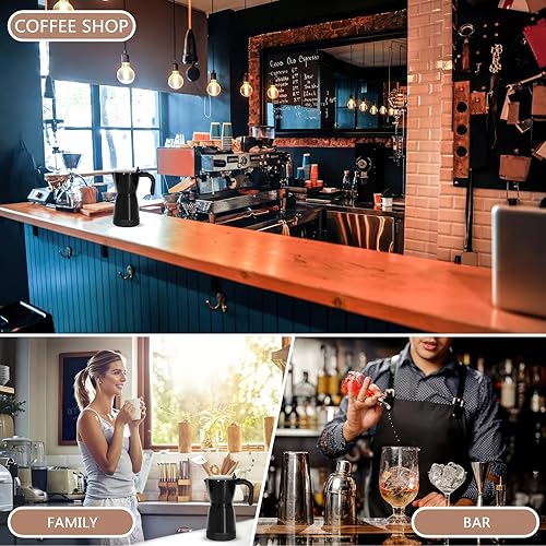 Miniatura 7 de AOZBZ Cafetera eléctrica para café expreso, 10.1 fl oz, 6 tazas de acero inoxidable con protección contra sobrecalentamiento y base desmontable,