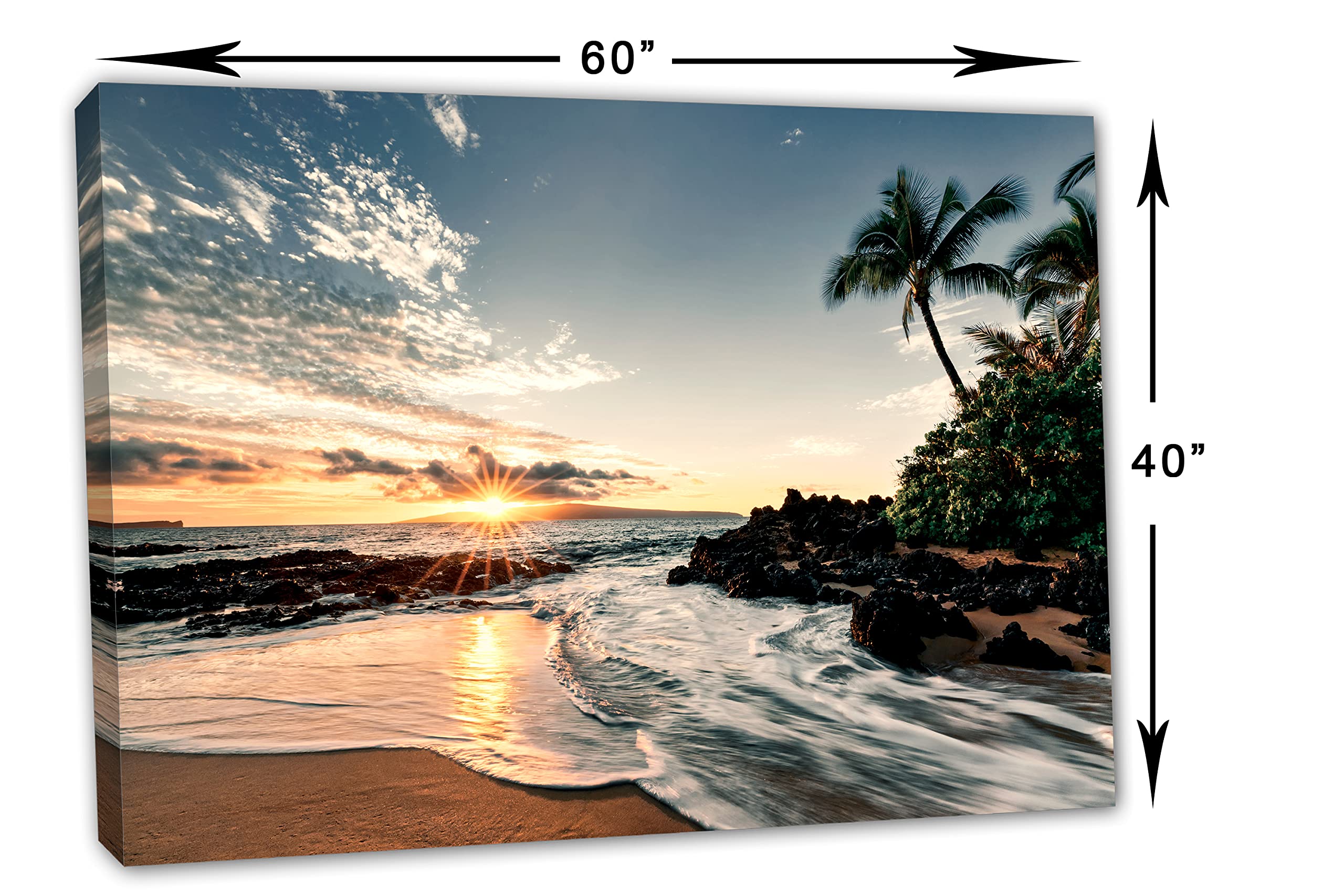 Amazon.com: 60 x 40 - Makena Beach Canvas Print Wall Art dramatic