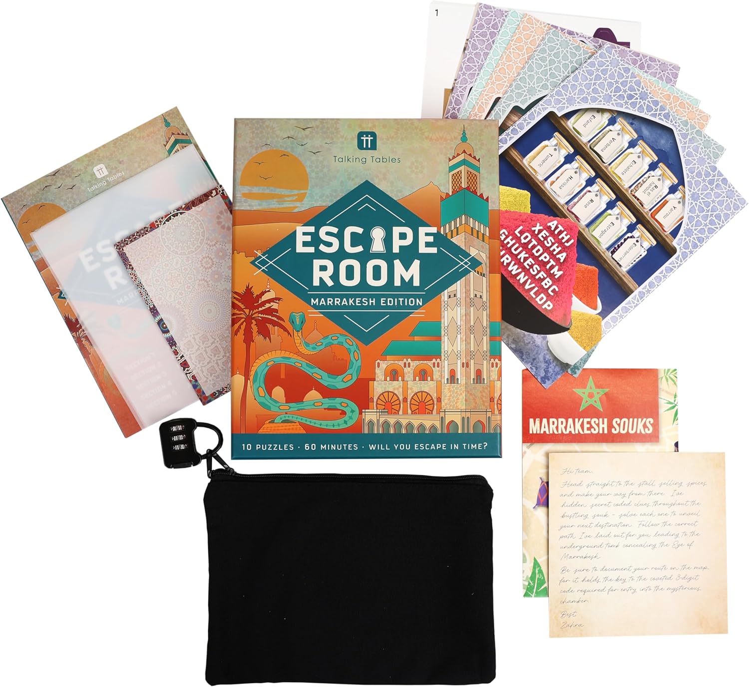 Talking Tables Marrakesh Edition Escape Room Game Video Intro, Heat Reacting Technology, Puzzles, Secret Santa, Games Night, Birthday, Dinner Party, Christmas Present, Ages 14+ 4 81ZhHPSBW7L. AC SL1500