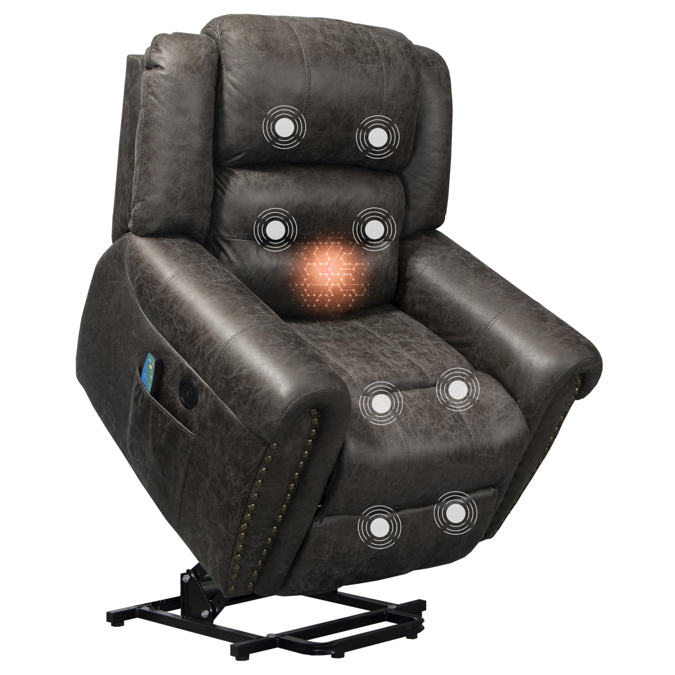 Power Lift Recliner Chair for Elderly with Massage and Heat, Electric  Recliner Chair with USB Charge Port, Heavy Duty and Safety Motion Reclining