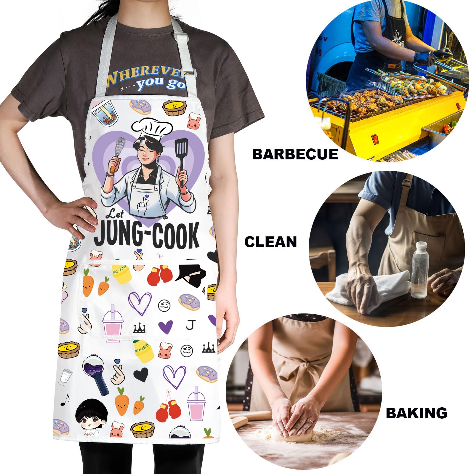 JNIAP Korean Group Kitchen Apron Korean Group Fans Gifts Korean Group Kitchen Gifts Korean Music Lover Gift
