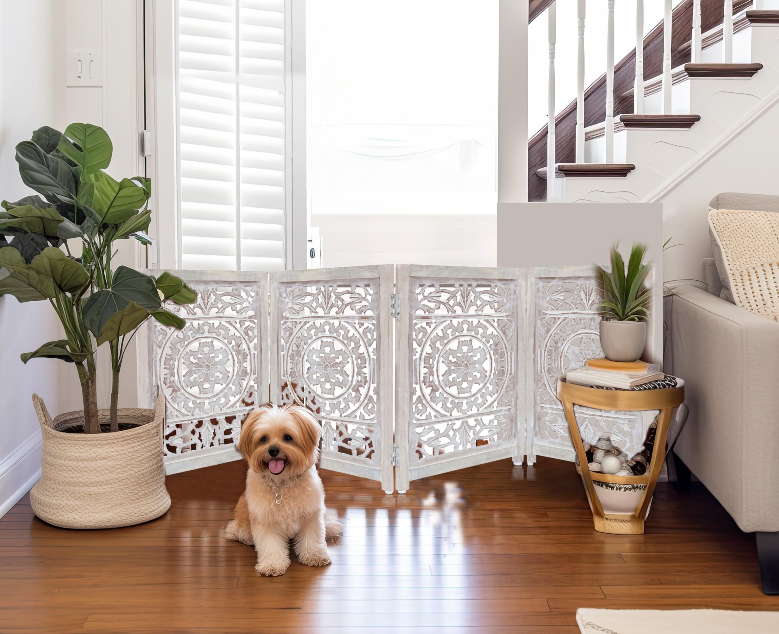 Wooden Foldable Pet Dog Safety Gate - 4 Panel 20