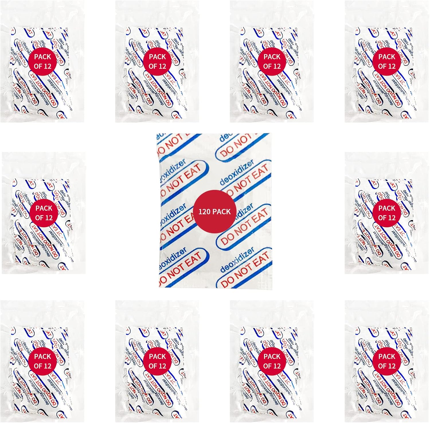 Buy oxygen absorbers for food storage 500cc，120PCS (10x PCS of 12) o2