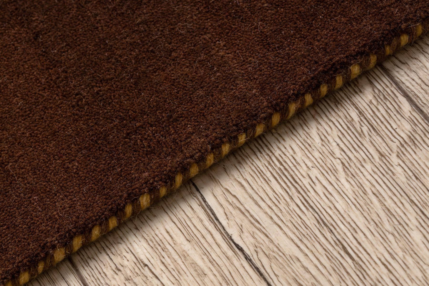 rugsx Tapis GABBEH Loom en Laine Marron - Tapis bohème tissé à la Main, Tapis Oriental en Laine, Tapis de Salon épais et Doux, 72x142 cm